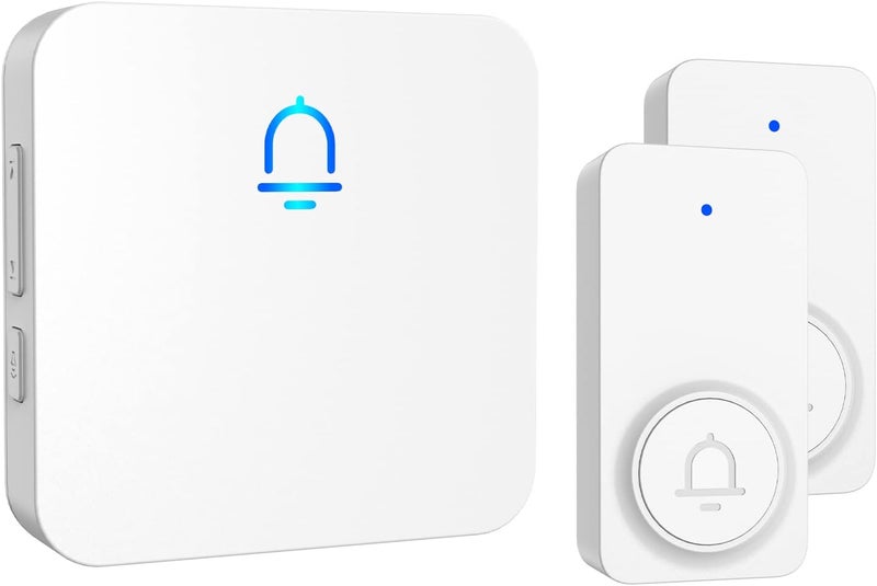 SECRUI Wireless Doorbell 2 Buttons - Hassle-Free Installation, 1000ft Range, Adjustable Volume, Waterproof Design, 32 Melodies - White - Image 1